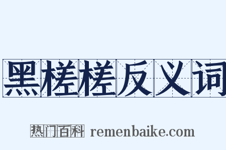 黑槎槎反义词是什么意思的图片
